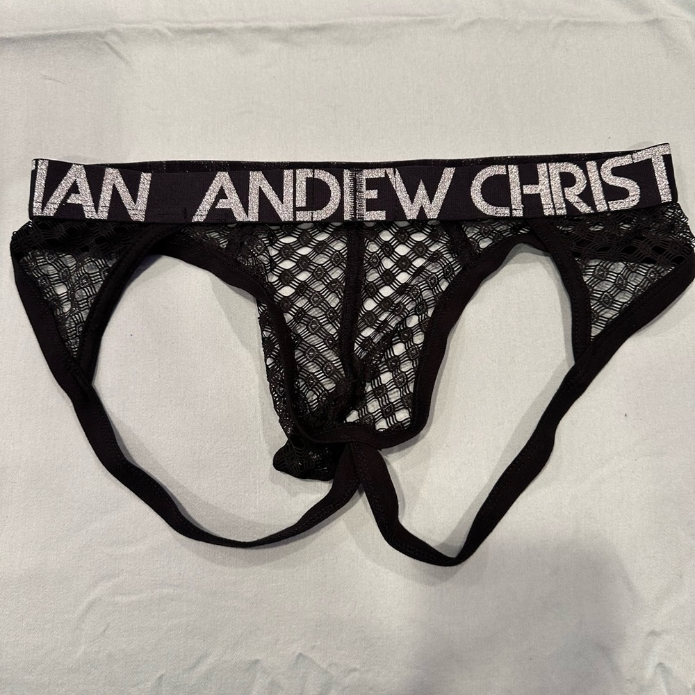 Andrew Christian lace brief jockstrap in black